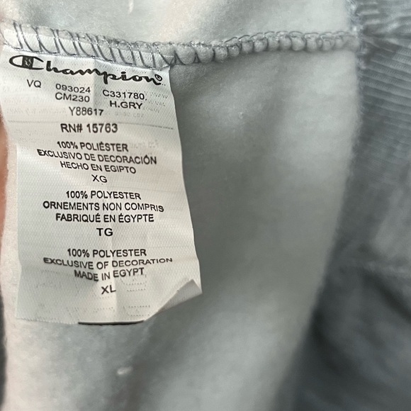 Champion Men's Crewneck Sweater in Gray with Blue Logo. XL - Picture 3 of 5